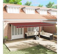 vidaXL Tenda Retrattile Automatica con LED Arancione e Marrone 600x300 cm