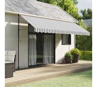 Tessuto Ricambio Mantovana Tenda Strisce Antracite Bianche 430x20 cm