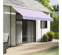 Tessuto Ricambio per Mantovana da Tenda Righe Blu e Bianche 280x20 cm