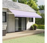 vidaXL Tessuto Ricambio per Mantovana da Tenda Righe Blu e Bianche 5m, Sostituzione Tenda da Sole, baldacchino da Giardino, Sostituzione Tenda da Sole Superiore