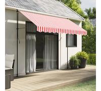 vidaXL Tessuto Ricambio per Mantovana da Tenda Righe Rosse Bianche 300 cm