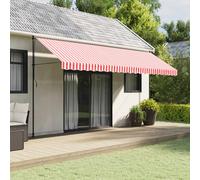 vidaXL Tessuto Ricambio per Mantovana da Tenda Righe Rosse Bianche 5 m, Sostituzione Tenda da Sole, baldacchino da Giardino, Sostituzione Tenda da Sole Superiore