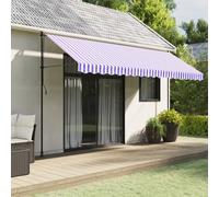 Tessuto Ricambio per Mantovana Tenda Righe Blu e Bianche 430x20 cm