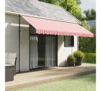 vidaXL Tessuto Ricambio per Mantovana Tenda Righe Rosse Bianche 4,5 m