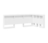 vidaXL Testata a Forma di L Bianca, 100 x 200 cm, con libreria in MDF. Ha Tanto Spazio per riporre roba, Un Design Minimalista, è autonoma e Si Monta Facilmente. I Pannelli Sono melaminati e Si Puli