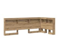 vidaXL Testata a Forma di L in Rovere per Libreria da - 90 x 190 cm. Stile Minimal, Tanto Spazio per riporre Le Cose con mensole Integrate. Superficie Facile da Pulire, Ottima per Angoli e salvaspaz