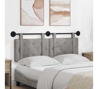 vidaXL Testata appesa Grigio chiaro 130 x 55 x 5 cm Velluto