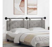 vidaXL Testata appesa Grigio chiaro 190 x 55 x 7 cm Velluto
