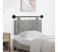vidaXL Testata appesa Grigio chiaro 90 x 55 x 5 cm Velluto