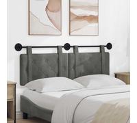 vidaXL Testata appesa Grigio scuro 130 x 55 x 5 cm Velluto