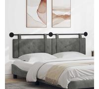 vidaXL Testata appesa Grigio scuro 190 x 55 x 5 cm Velluto