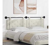 vidaXL Testata appesa Montaggio a parete Crema 190 x 55 x 5 cm Velluto