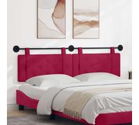 vidaXL Testata appesa Rosso Vino 190 x 55 x 5 cm Velluto