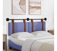vidaXL Testata appesa Tinta unita Blu jeans 130 x 55 x 5 cm PU Antico