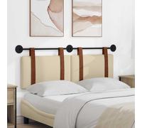 vidaXL Testata appesa Tinta unita Crema 130 x 55 x 5 cm PU Antico