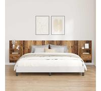 vidaXL Testata con Comodino 3 pcs Legno vecchio Legno multistrato