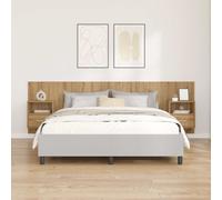 vidaXL Testata con Comodino 3 pcs Rovere artigianale Legno multistrato