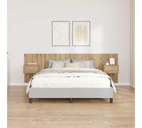 vidaXL Testata con Comodino 3 pcs Rovere artigianale Legno multistrato