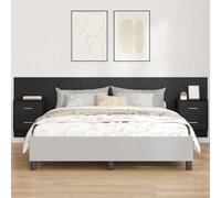 vidaXL Testata con Comodino 3 pcs Rovere Nero Legno multistrato