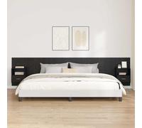 vidaXL Testata con Comodino 3 pcs Rovere Nero Legno multistrato