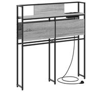 vidaXL Testata con libreria Grigio Sonoma da 75 cm in legno ingegnerizzato, con telaio in acciaio. Ha una stazione di ricarica integrata e molto spazio. È antiscivolo e ha un design moderno, perfetta