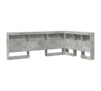 vidaXL Testata con libreria in Grigio Cemento, Design Minimalista a Forma di L, Realizzata in Legno ingegnerizzato, 120 x 190 cm, Facile da Pulire, Modello autonomo da Pavimento, per Uso Interno, so