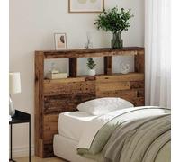 vidaXL Testata con Mobile e LED Legno vecchio 120 x 17 x 102 cm