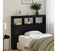 vidaXL Testata con Mobile e LED Rovere nero 122 x 17 x 102 cm