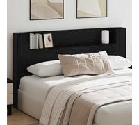 vidaXL Testata con Mobile e LED Rovere Nero 180 x 16,5 x 103,5 cm