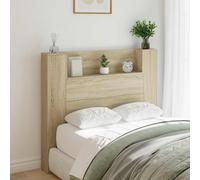 vidaXL Testata con Mobile e LED Sonoma 120 x 16,5 x 103,5 cm