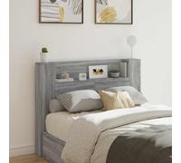 vidaXL Testata con Mobile e LED Sonoma grigia 140 x 16,5 x 103,5 cm