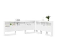 vidaXL Testata Letto Libreria Bianca 150 x 200 cm Legno Ingegnerizzato Salvaspazio con ripiani