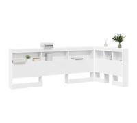 vidaXL Testata Contenitore con testiera Bianco 90 cm Legno Multistrato, Testiera Letto, Design Moderno, Soluzioni Salvaspazio, Rettangolare, Minimalista, Mobili Contemporanei, Organizzatori