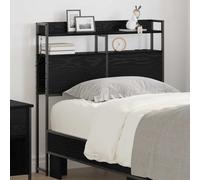 vidaXL Testata contenitore con lo scaffale Rovere Nero 75 x 15 x 98 cm