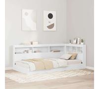 vidaXL Testata contenitore con testiera Bianco 80 cm Legno multistrato, Mobile per camera, testata rettangolare, soluzioni salvaspazio, organizer funzionale, stile minimalista