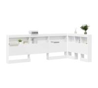 vidaXL Testata contenitore con testiera Bianco 80 cm Legno multistrato, Mobile per camera, testata rettangolare, soluzioni salvaspazio, organizer funzionale, stile minimalista