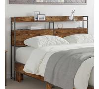 vidaXL Testata contenitore con testiera Rovere fumo 140,5 x 15 x 98 cm