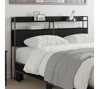 vidaXL Testata contenitore con testiera Rovere nero 140,5 x 15 x 98 cm