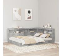 vidaXL Testata contenitore Grigio cemento 140 cm Legno multistrato