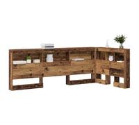 vidaXL Testiera Libreria in Legno Vecchio 100 x 200cm - Soluzione per Storage ad Angolo con Finitura Marrone. Facile da Assemblare, Design Autoportante per la Camera da Letto, Offre Ampio Spazio per