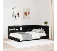 vidaXL Testiera Libreria in Nero Rovere 120 x 190 cm. È Una Soluzione salvaspazio con Design a L. Realizzata in Legno ingegnerizzato, Offre Tanto Spazio per riporre Le Cose con delle mensole. Perfet