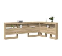 vidaXL Testiera Sonoma Rovere 120 x 200 cm, in legno di alta qualità, a forma di L, salvaspazio, robusta costruita, molti ripiani per ulteriore spazio di archiviazione, facile da pulire