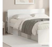 vidaXL Testata del letto Bianco Lucido Legno ingegnerizzato, Testata in legno a U, armadietto multifunzione, arredo per la camera, soluzione salvaspazio, design moderno