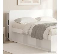 vidaXL Cassettiera per testiera, colore bianco, 135 x 18,5 x 80 cm, in legno costruito, arredamento moderno per camera da letto, testiera a forma di U, scaffale intelligente in legno, decorazione