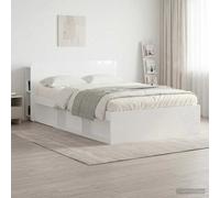vidaXL Testata del letto con archiviazione Bianco Legno ingegnerizzato, Testata in legno a U, armadietto multifunzione, arredo per la camera, soluzione salvaspazio, design moderno