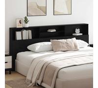 vidaXL Testata del letto con testiera Rovere Nero 220 x 19 x 101,5 cm