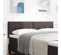 vidaXL Testata del letto LED con bottoni trapuntati, marrone scuro, 72 cm, in tessuto