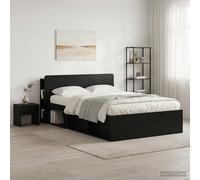 vidaXL Cassettiera per testiera, colore nero, 135 x 18,5 x 80 cm, in legno costruito, arredamento moderno per camera da letto, testiera a forma di U, scaffale intelligente in legno, decorazione
