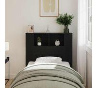 vidaXL Testata del letto Rovere nero 100 x 19 x 104.5 cm