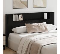 vidaXL Testata del letto Rovere nero 180 x 17 x 104.5 cm